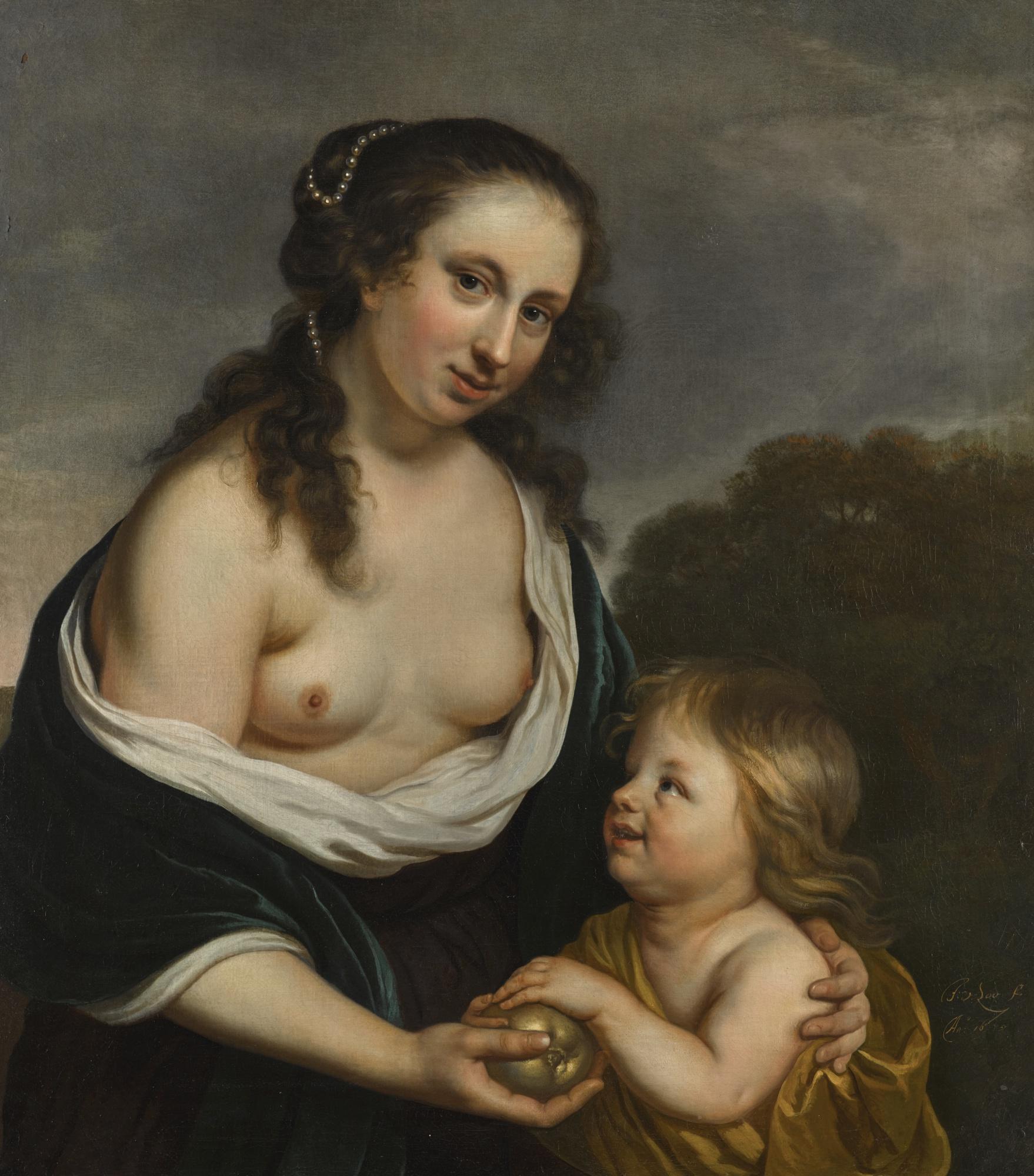Jacob van Loo - A Mother And Her Son In The Guise Of Venus And Cupid