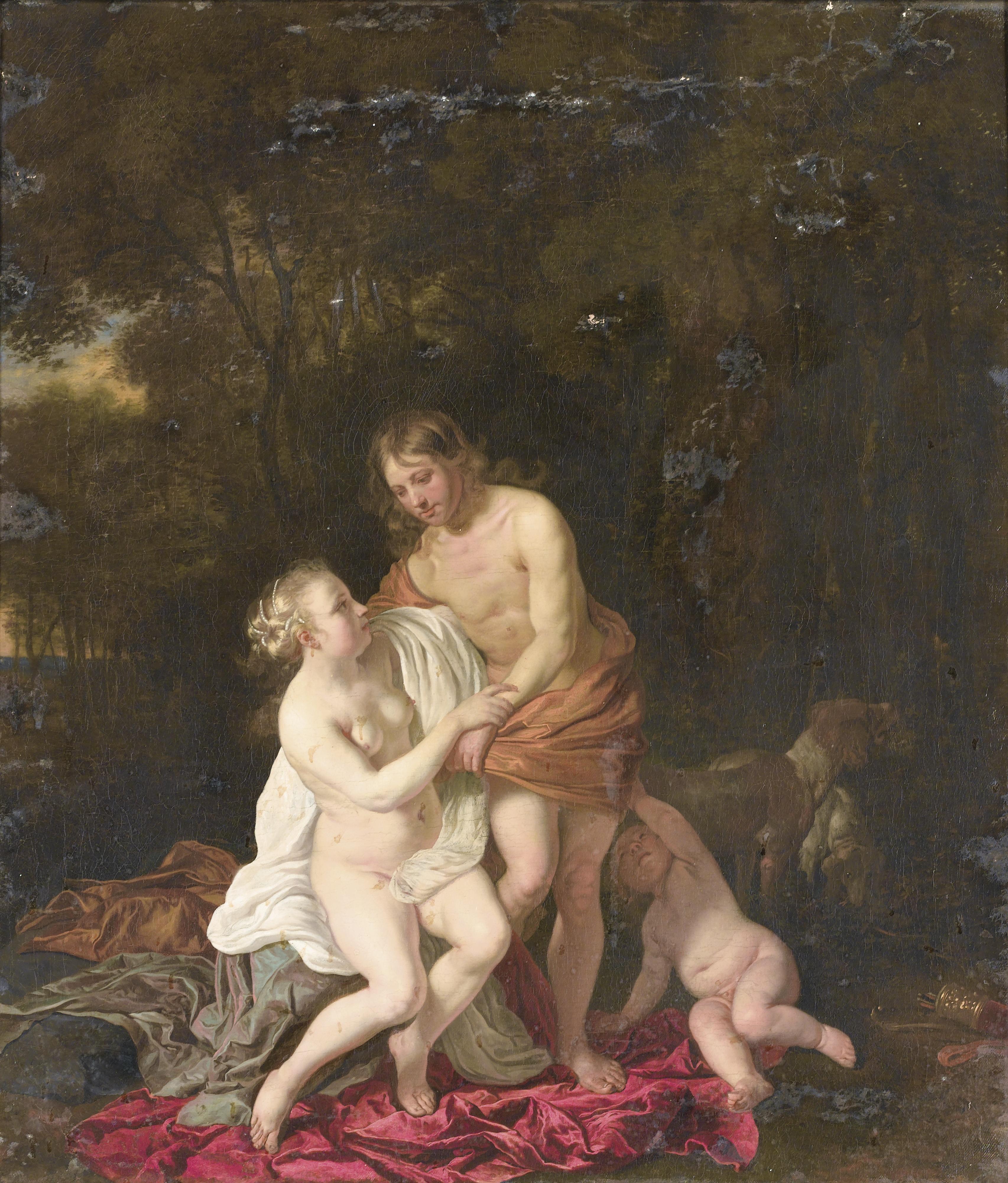 Jacob Van Loo - Vénus Et Adonisjacob Van Loo ; Venus And Adonis ; Signed On The Rock Lower Left ; Oil On Canvas