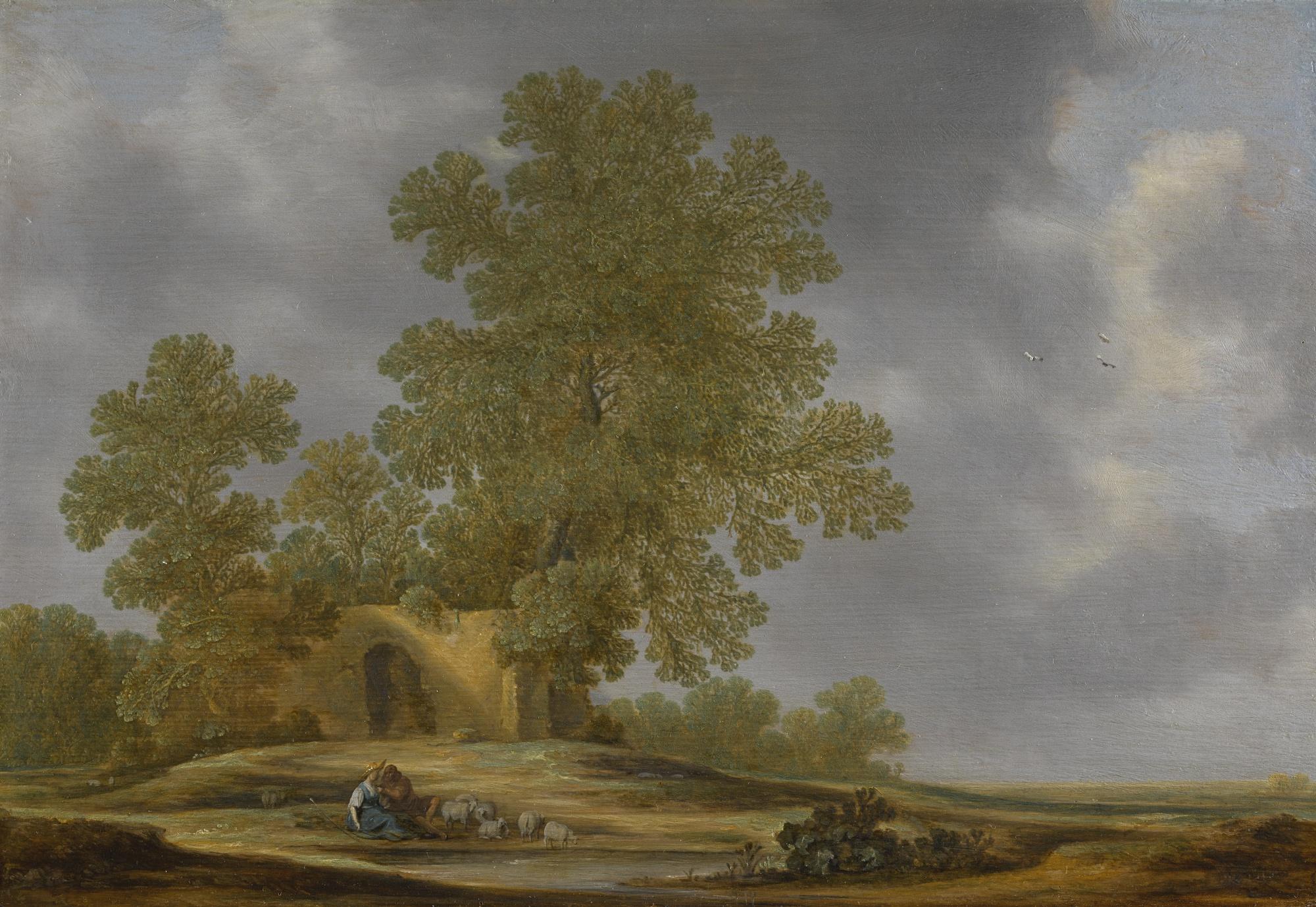 Jacob Van Mosscher - Landscape With Resting Shepherds