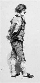 Jacob van Strij - A standing man seen from behind; and The same in profile to the right