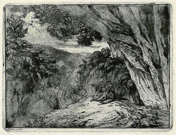 Jacob Wilhelm Mechau - Eremit in Landschaft