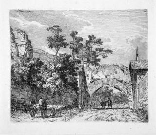 Jacob Wilhelm Mechau - Folge von 6 Bll.: Italienische Gegenden mit Ruinen und Gebäuden,