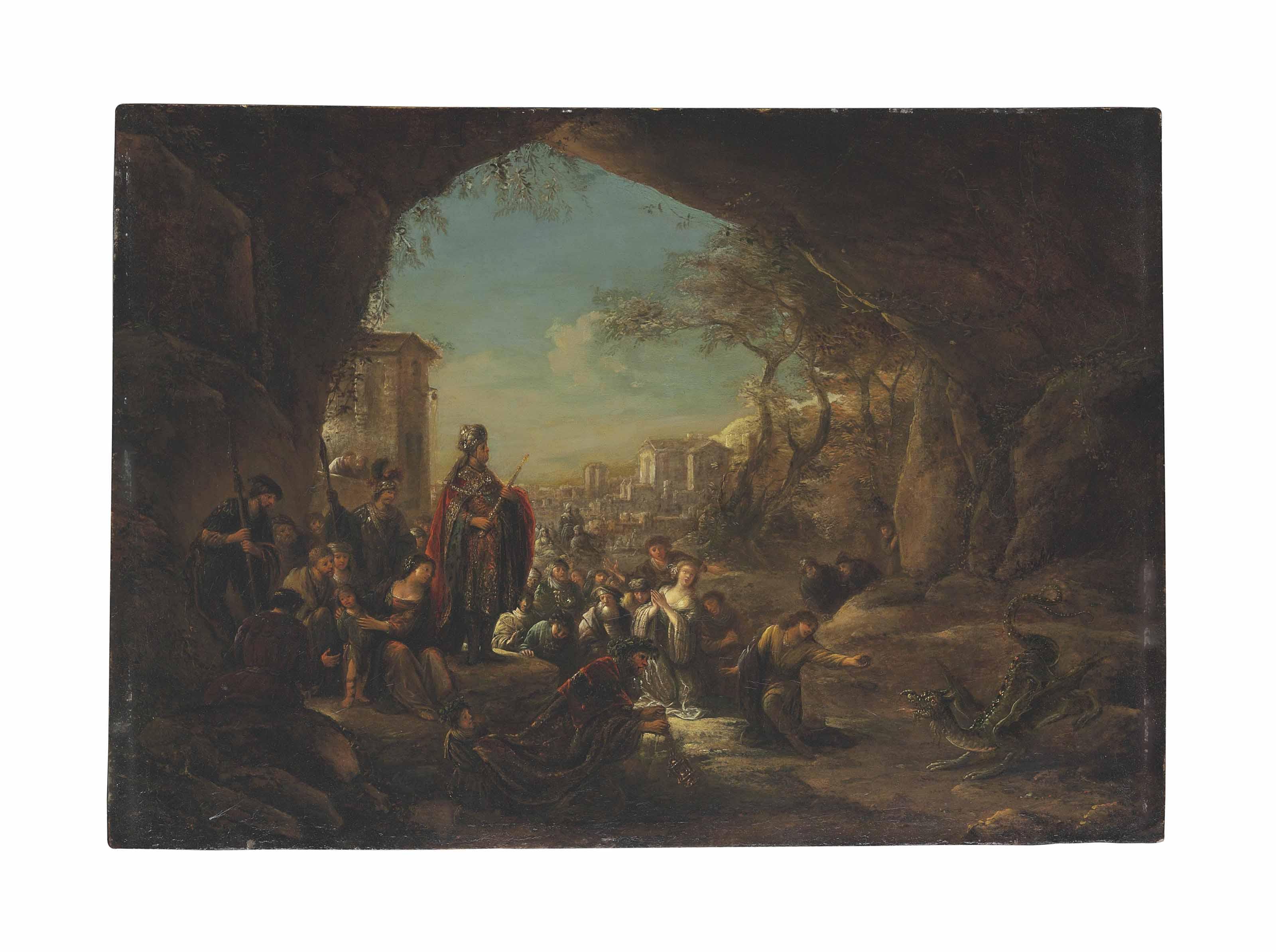 Jacob Willemsz. de Wet I - Daniel Slaying The Dragon Worshipped By The King Of Babylon