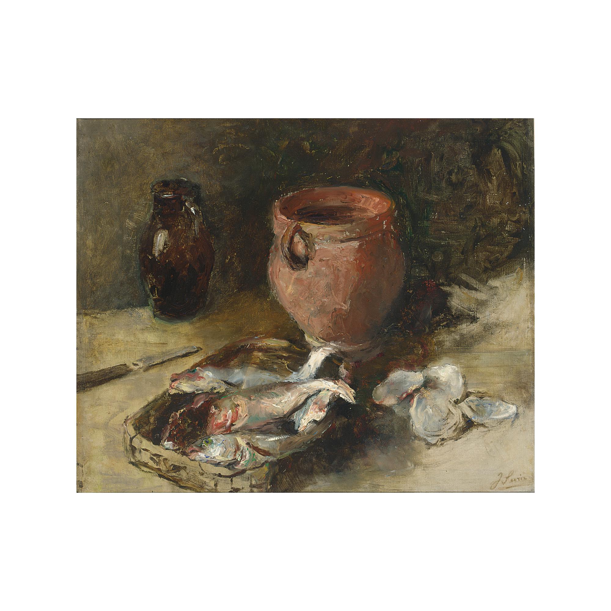 Jacoba Surie - A Kitchen Still Life With Fish And Oysters