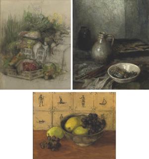 Jacoba Surie - A still life with fruits in a bowl