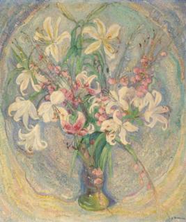 Jacobus Doeser - A still life with white lillies