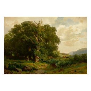 Jacobus Nicolas Baron Tjarda Van Starkenborgh - Boy Fishing In A Westphalian Landscape