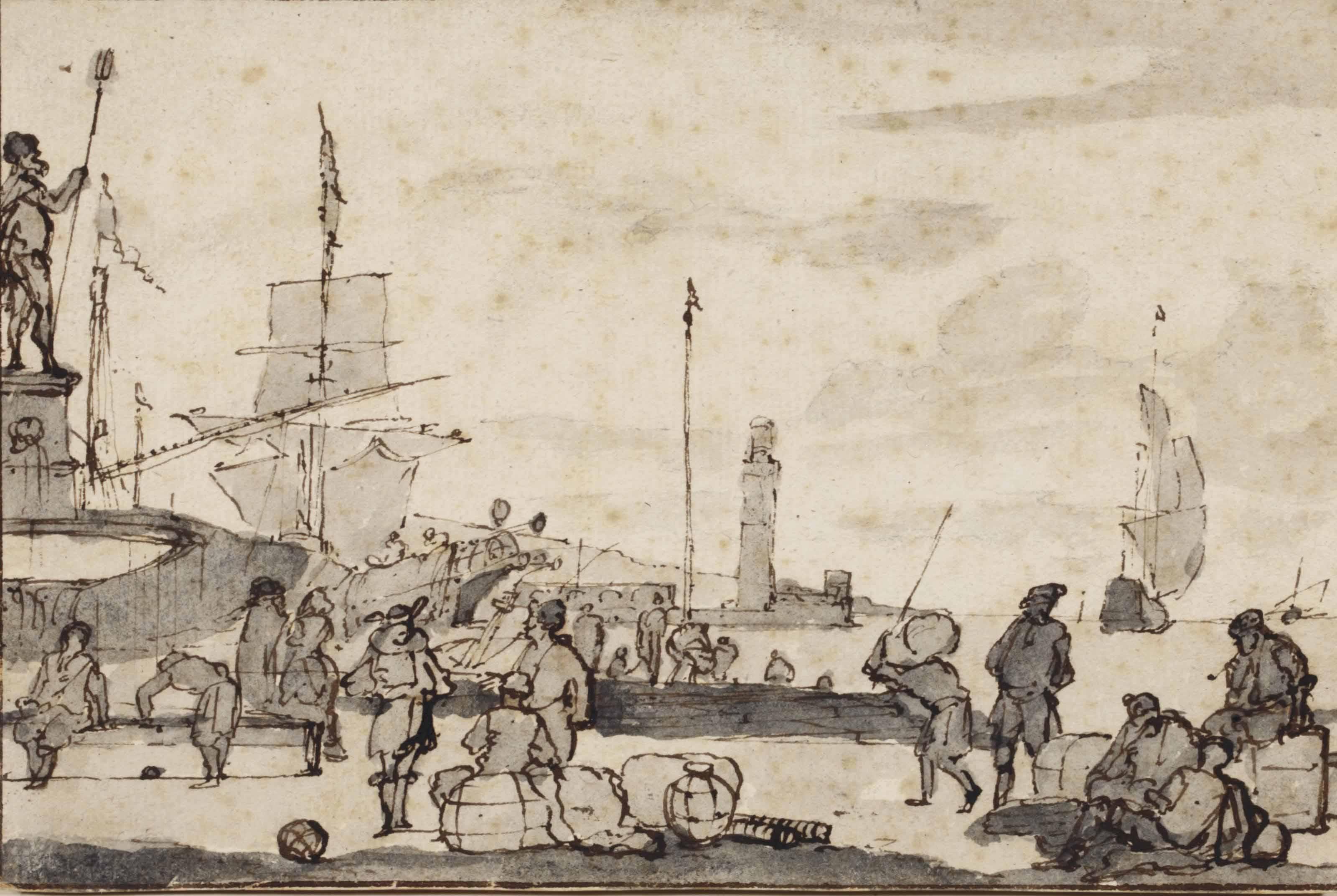 Jacobus Storck - View of a Mediterranean harbour