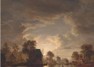 Jacobus Theodorus Abels - Drawing in the nets by moonlight