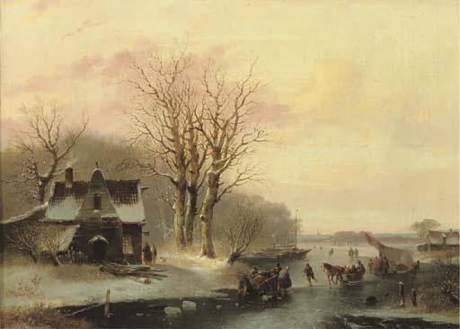 Jacobus van der Stok - Dusk on a winters day