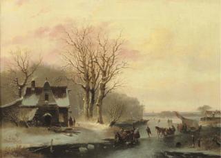 Jacobus van der Stok - Dusk on a winters day
