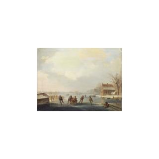 Jacobus van der Stok - Skaters On A Frozen Waterway
