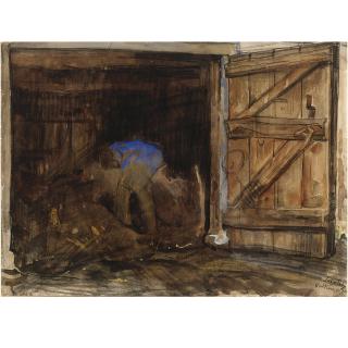 Jacobus van Looy - \'Schuurinterieur Valkenswaard\'