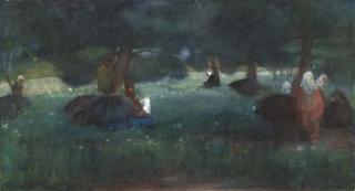 Jacobus Van Looy - Verpozing zoekende Madrilenen