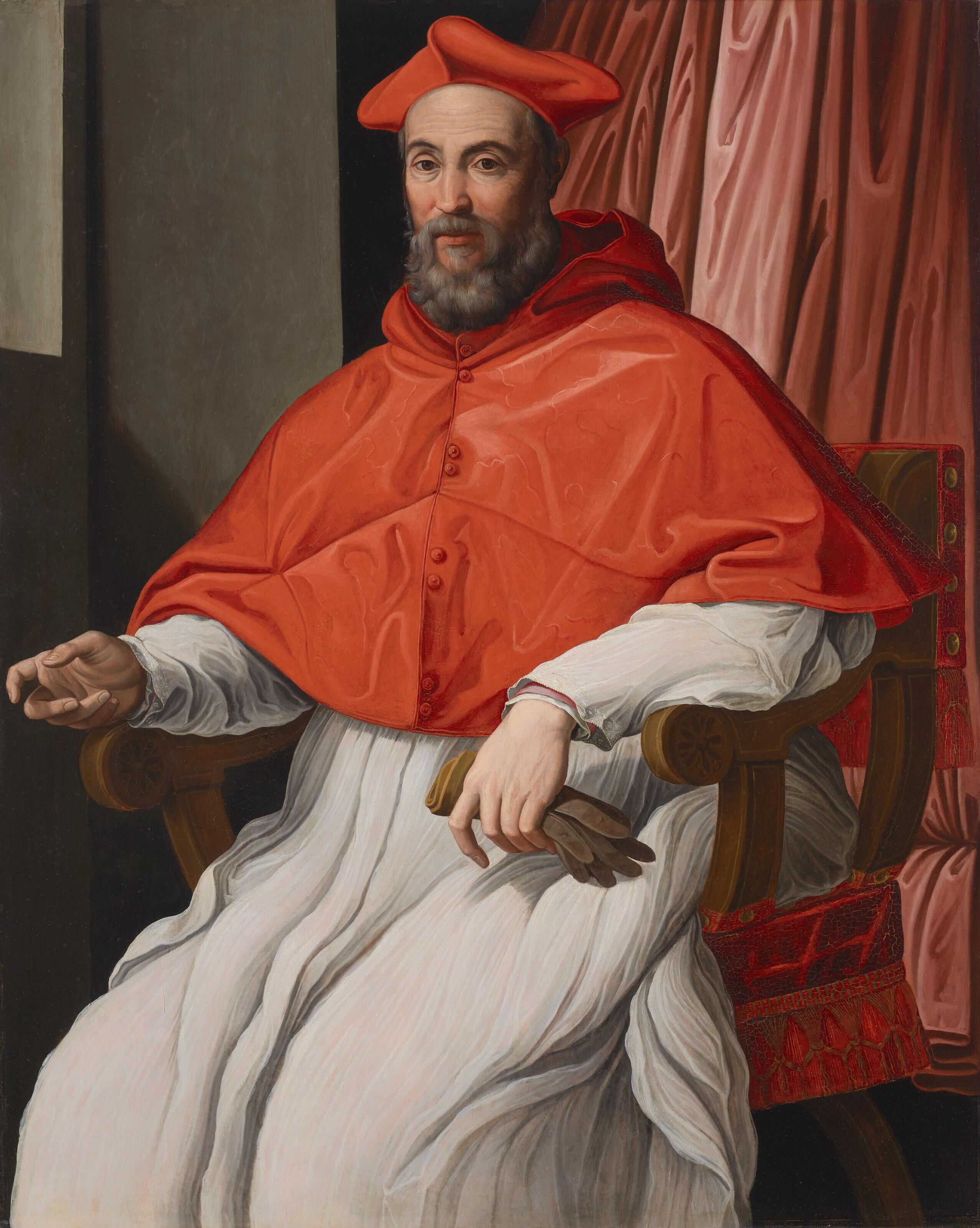 Jacopino Del Conte - Portrait of Niccolo Gaddi (1537-1591), in cardinal\'s robes, holding gloves