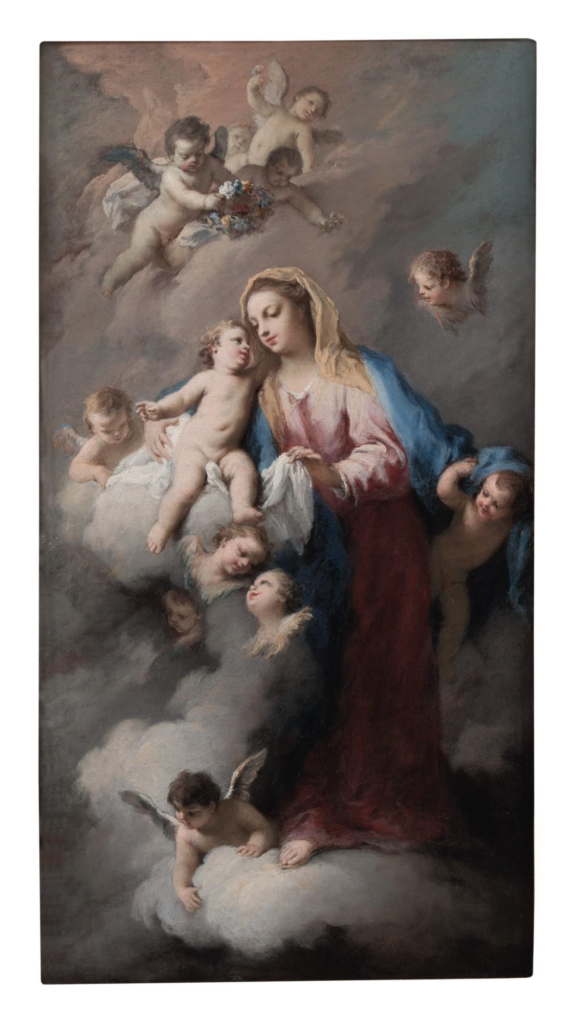 Jacopo Amigoni - Madonna And Child With Angels, In The Clouds