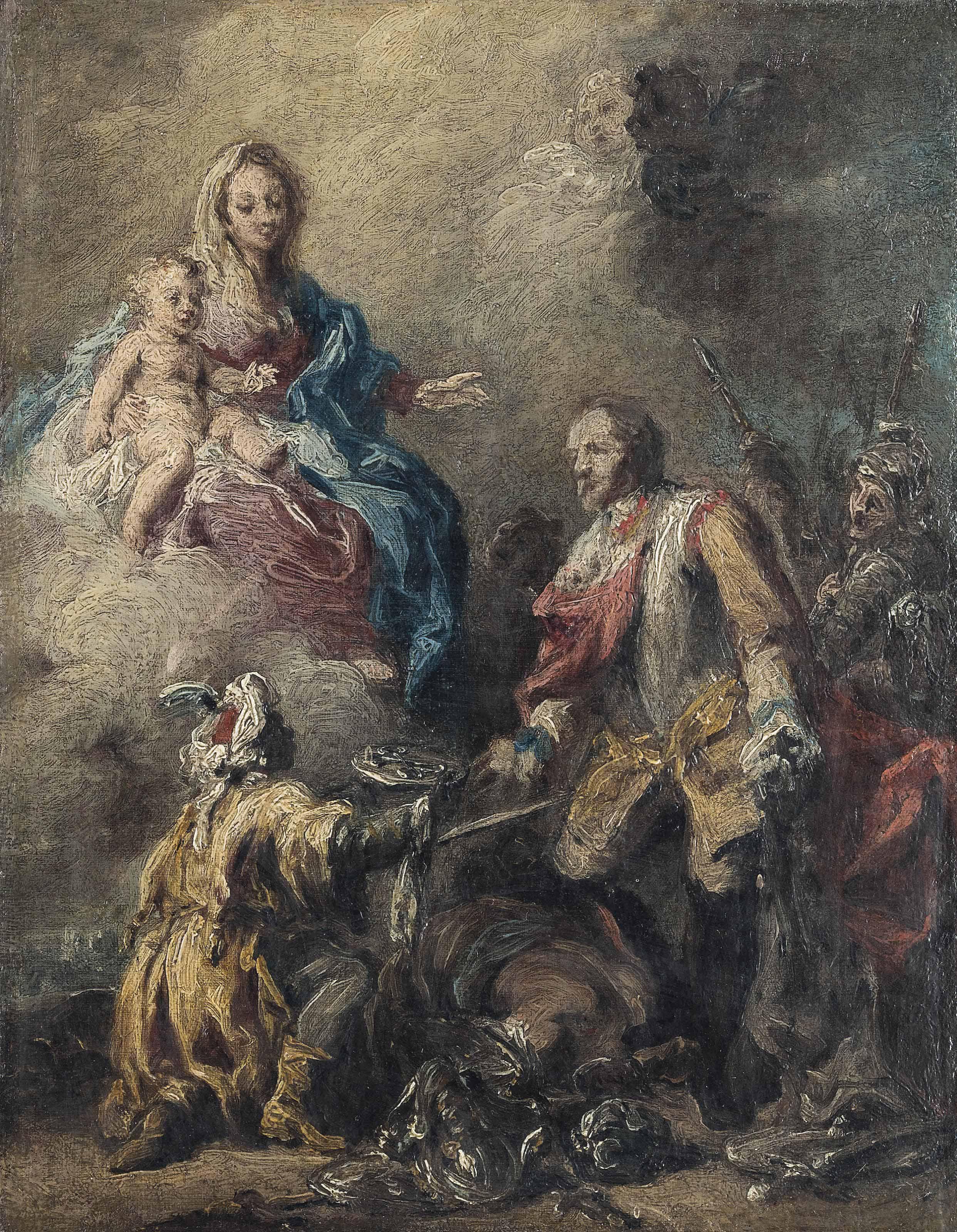 Jacopo Amigoni - Madonna della Vittoria - a bozzetto
