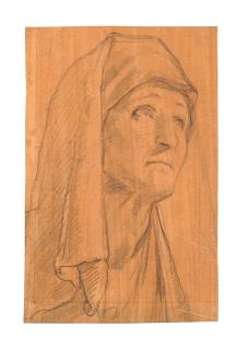 Jacopo Chimenti - Tête De Femme Regardant Vers Le Ciel (Recto) ; Deux Études D’Une Main (Verso)