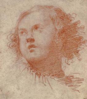 Jacopo Confortini - La Tête D\'Un Enfant Regardant Vers Le Haut À Gauche; Et la Tête D\'Un Enfant de Profil À Gauche