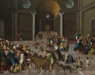 Jacopo da Ponte - Christ driving the Tradesmen from the Temple