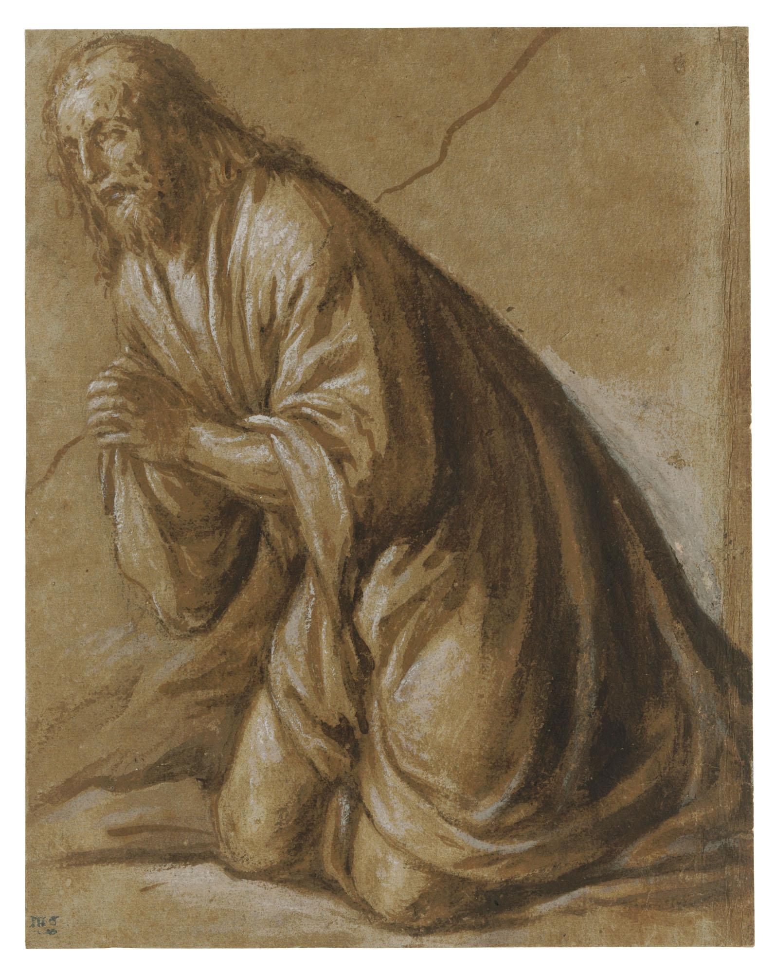 Jacopo Da Ponte - Study for Christ in the Agony in the Garden
