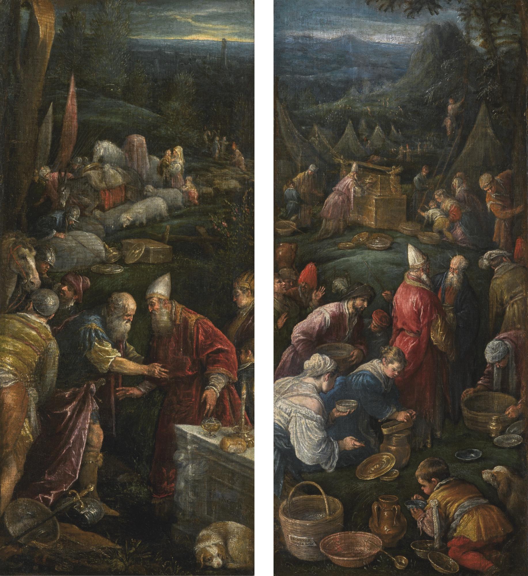Jacopo Da Ponte - The Gathering Of Manna; Abraham And Melchizedek
