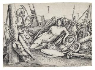 Jacopo De\' Barbari - Victory Reclining Amid Trophies (Bartsch 23; Hind 22)