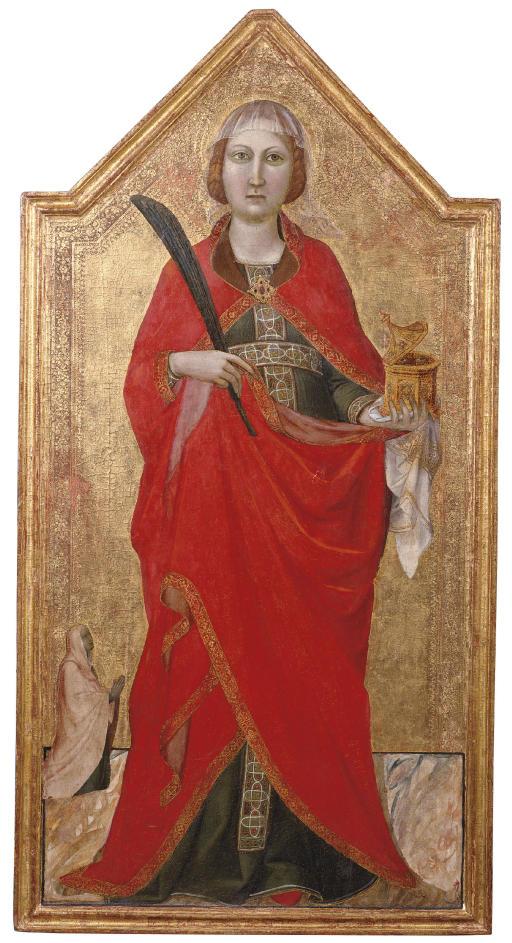 Jacopo Del Casentino - Saint Lucy With A Female Patron