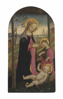 Jacopo Del Sellaio - The Madonna Adoring The Christ Child