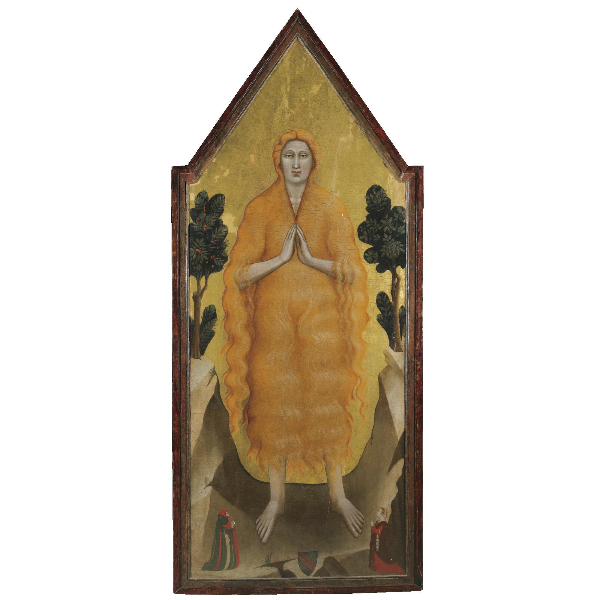 Jacopo di Cione - Mary Magdalene In The Desert With Two Donors