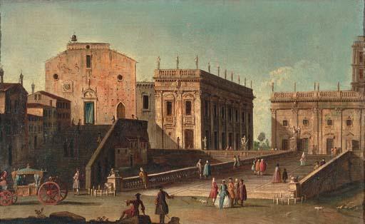 Jacopo Fabris - View of Santa Maria in Aracoeli and the Campidoglio, Rome
