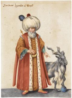 Jacopo Ligozzi - A Sultan Standing Beside A Goat: \'Solimano Imperator De Turchi\'