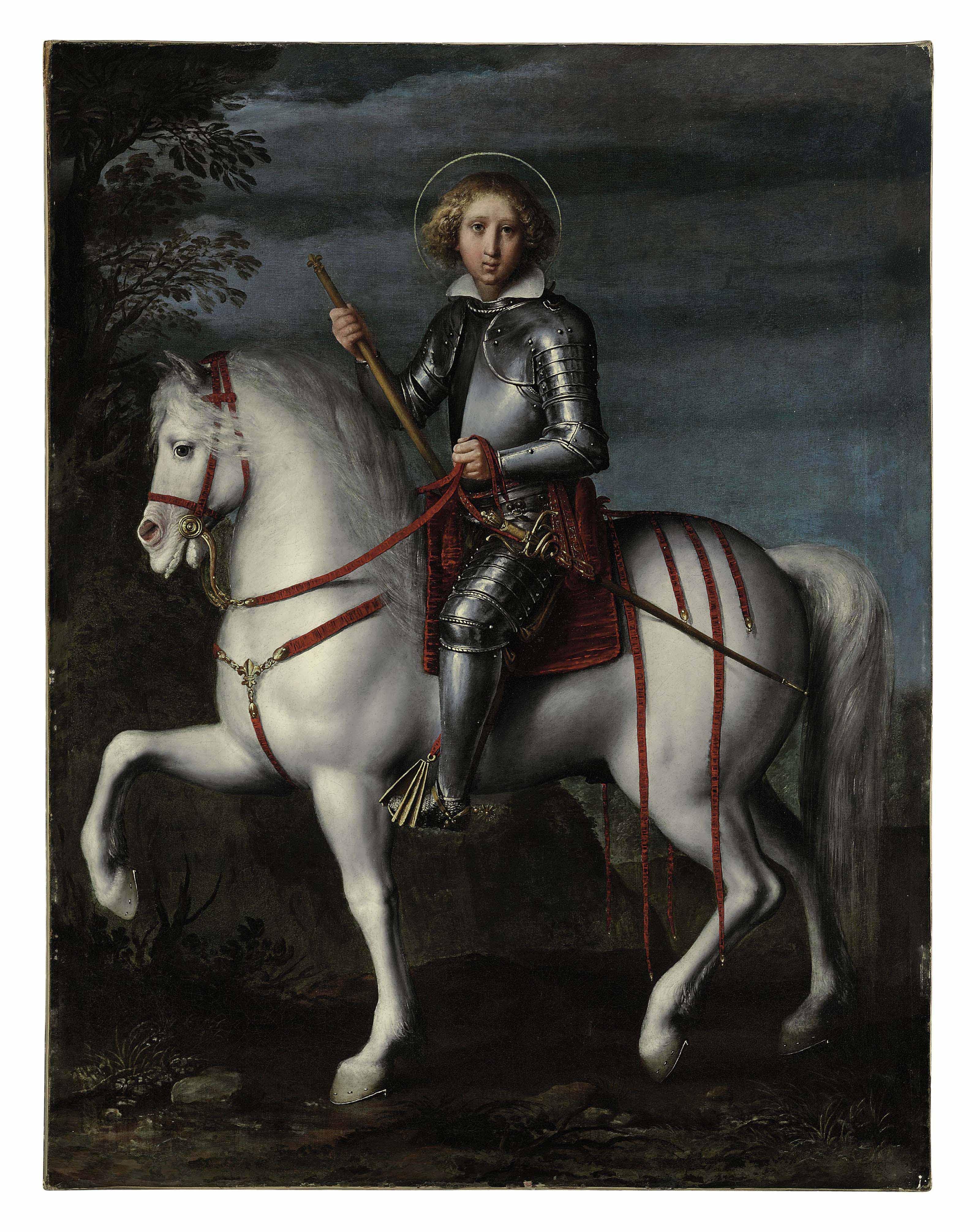 Jacopo Ligozzi - An equestrian portrait of Saint Louis of France (Louis IX)