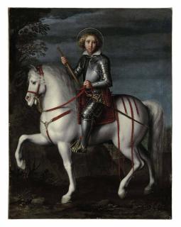 Jacopo Ligozzi - An equestrian portrait of Saint Louis of France (Louis IX)