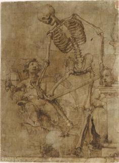 Jacopo Ligozzi - Death breaking his scythe, and two putti