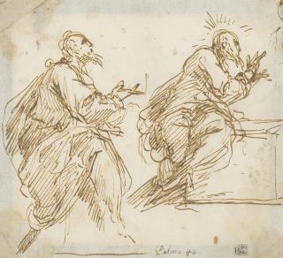 Jacopo Negretti, Palma Il Giovane - Studies of Christ and a saint