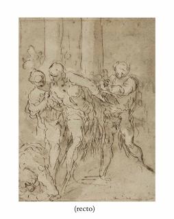 Jacopo Negretti - La Flagellation Du Christ (Recto); Tête D\'Homme De Profil (Verso)