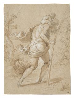 Jacopo Negretti - Saint Christopher carrying the Christ Child