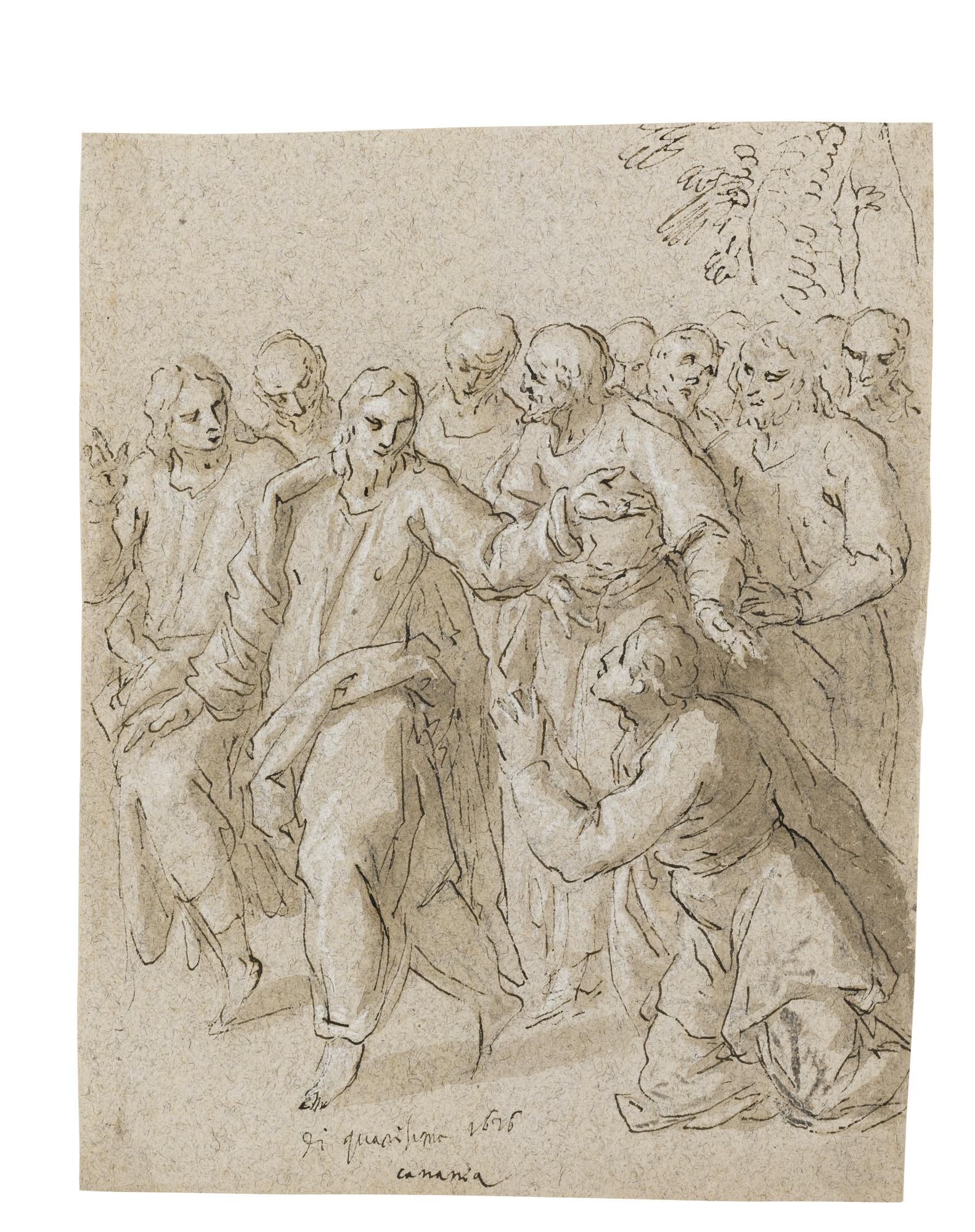 Jacopo Palma - Christ And The Apostles, A Suppliant Man Beside Them