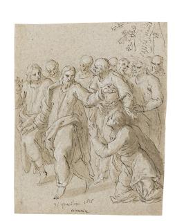 Jacopo Palma - Christ And The Apostles, A Suppliant Man Beside Them