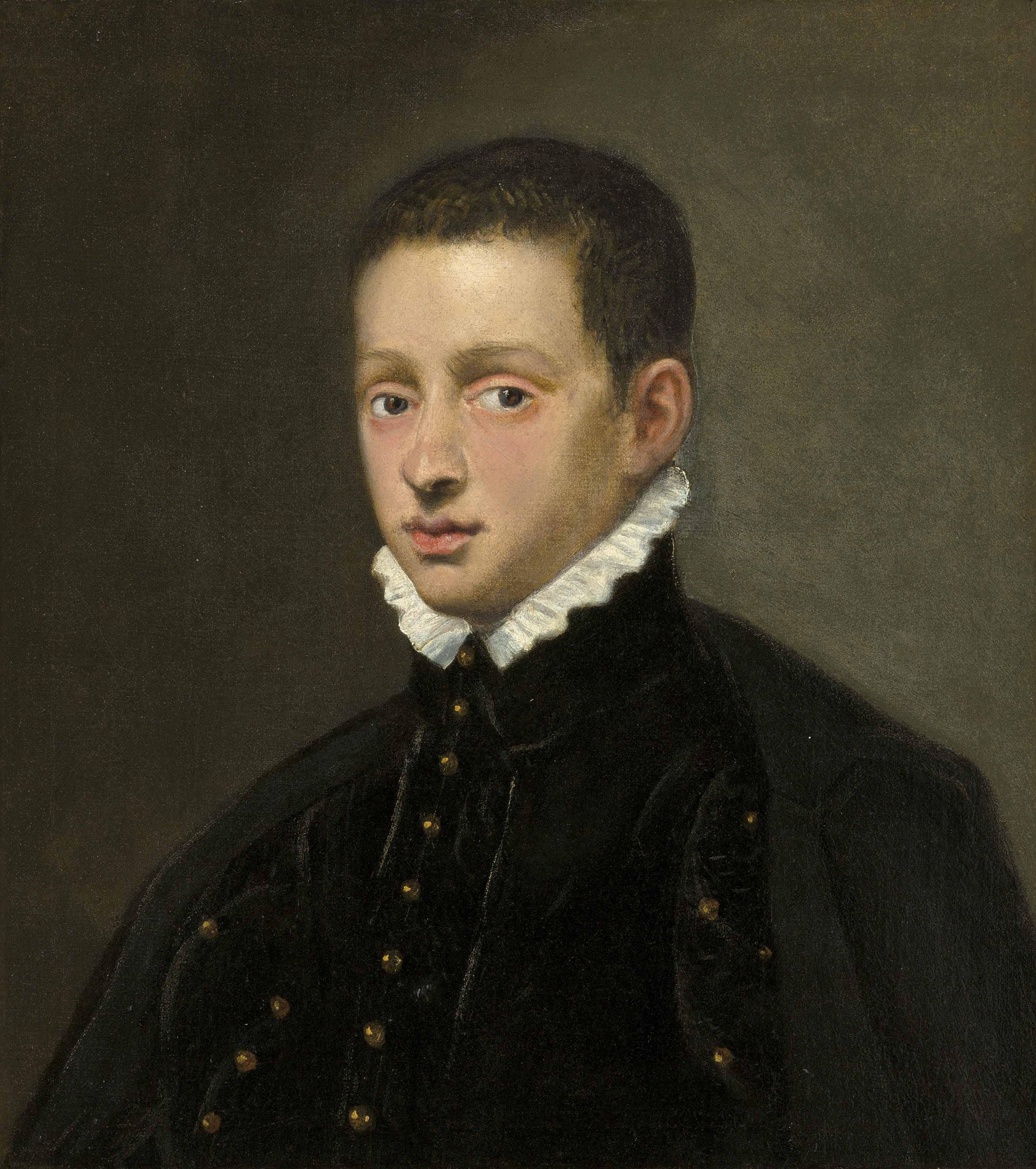 Jacopo Robusti, Called Jacopo Tintoretto - Portrait of a boy, probably of the Mocenigo family, bust-length