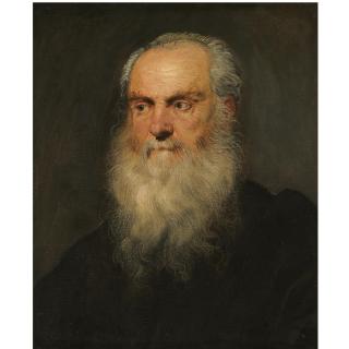 Jacopo Robusti - Portrait Of A An Elderly Bearded Man, Head And Shoulders