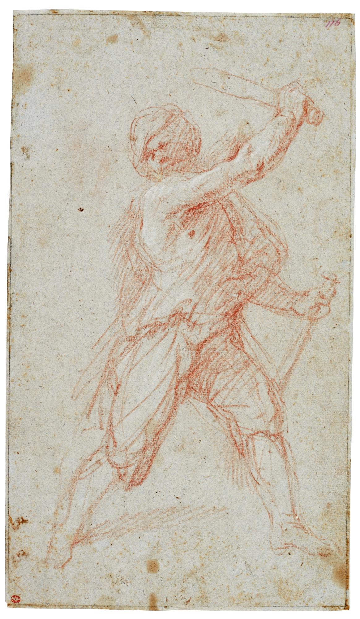 Jacopo Vignali - Study Of An Executioner Brandishing His Sword