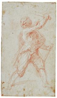Jacopo Vignali - Study Of An Executioner Brandishing His Sword