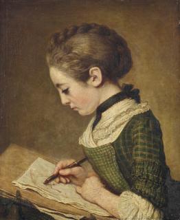 Jacques-André-Joseph Aved - Jeune Fille Dessinant Dit \'La Dessineuse\'