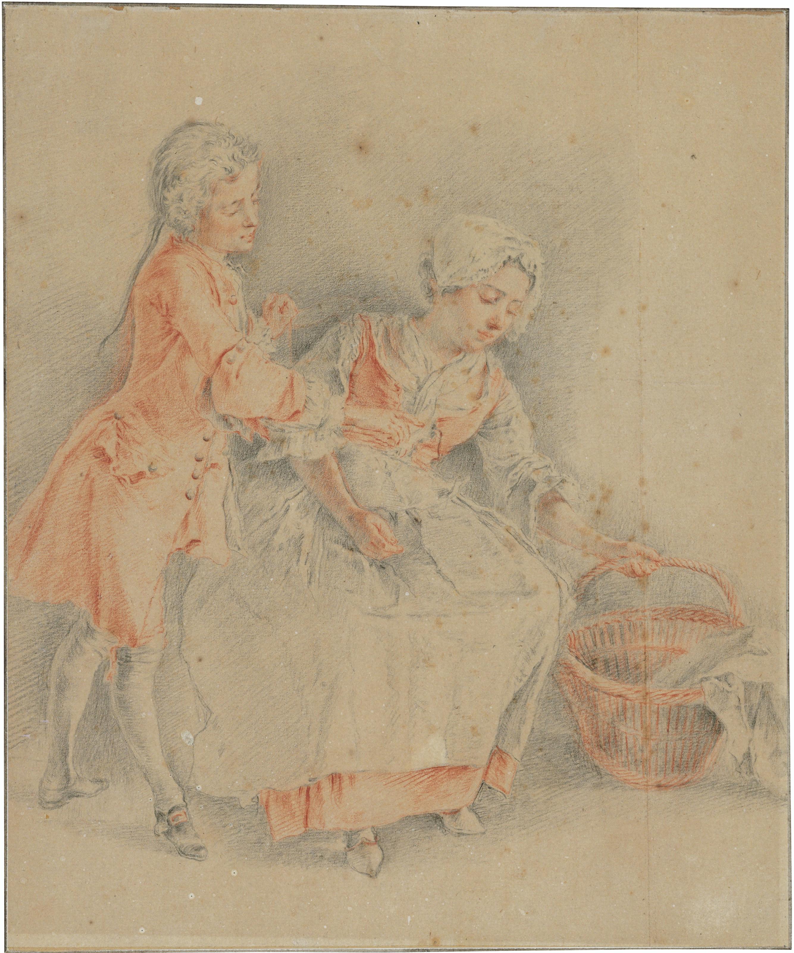 Jacques-André Portail - A young man and a seated woman