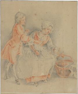 Jacques-André Portail - A young man and a seated woman