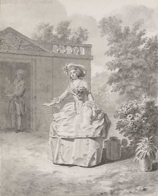 Jacques-Antoine-Marie Lemoine - Rosette in the garden, a presumed portrait of Rose Renaud