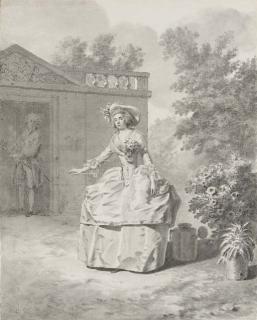 Jacques-Antoine-Marie Lemoine - Rosette in the garden, a presumed portrait of Rose Renaud