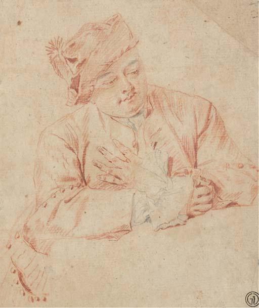 Jacques-Antoine Portail - Un homme assis à une table, regardant vers le bas